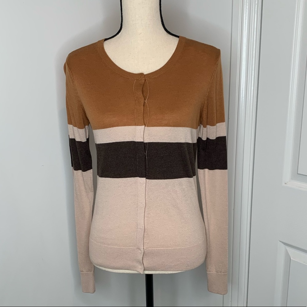 Gap Long Sleeve Snap Front Color Block Cardigan - image 1